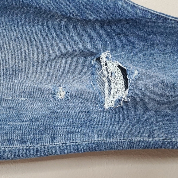 Pistola High Rise Medium Wash Distressed Cropped Straight Leg Jeans Size 32 - Picture 4 of 9